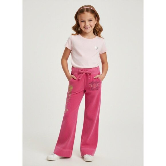 Vtg Y2K Juicy Couture Pink Velour Rhinestone Track Pants | Barbiecore McBling S - Picture 1 of 16
